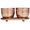 7oz. Tropical Breeze Scented Candles in Cut Out Copper Bowls and Tray